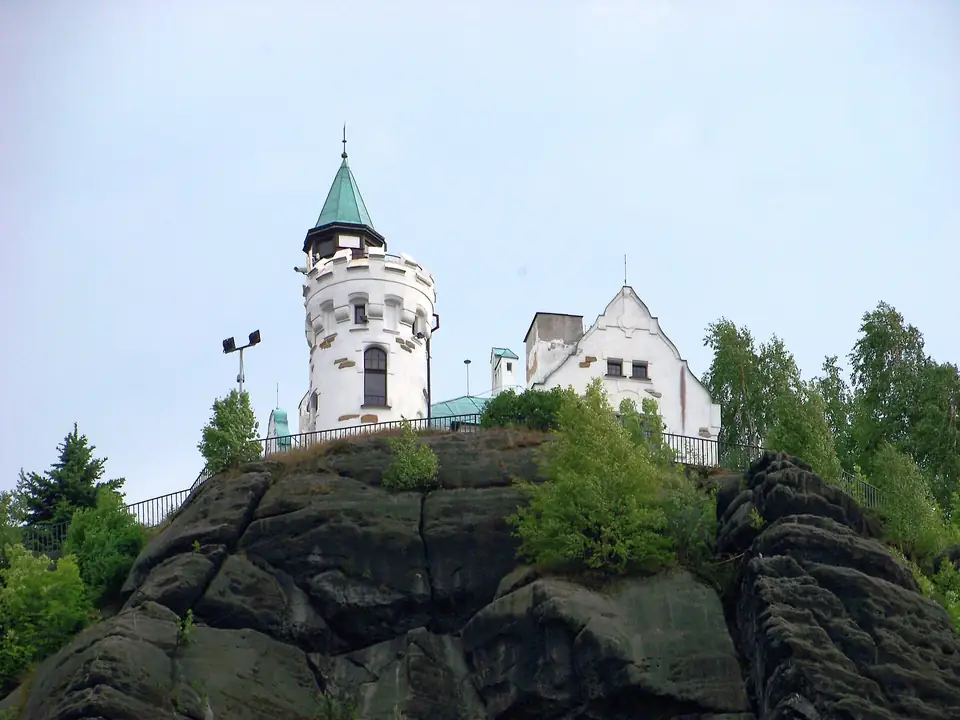 Het restaurant boven op de Pastýřská stěna