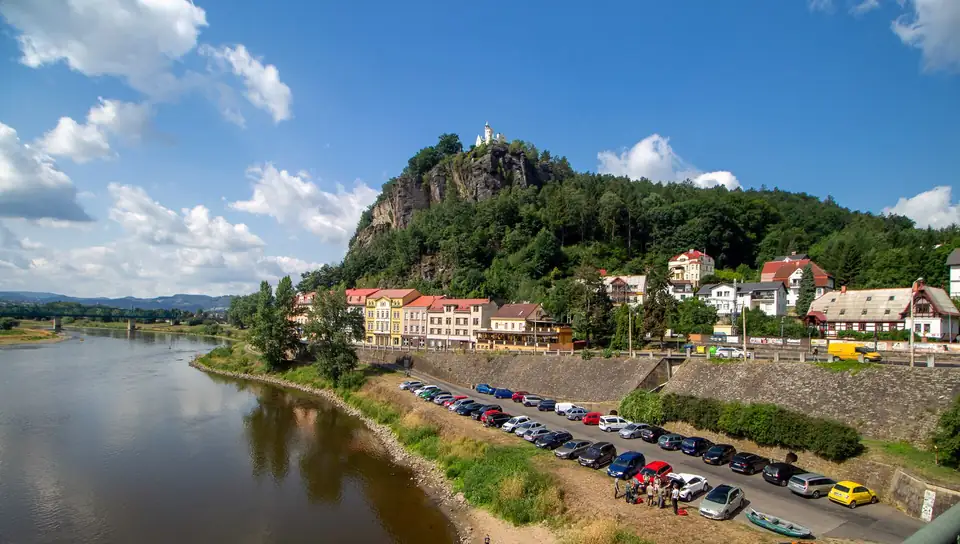 Die Schäferwand (Pastýřská stěna) über der Elbe in Děčín